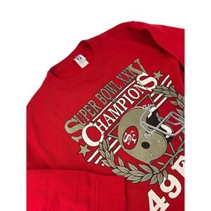 Logo 7 San Francisco 49ers Mens M Sweatshirt Red Super Bowl XXIV Champions Vtg